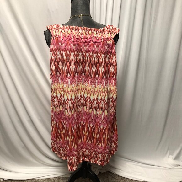 Gloria Vanderbilt Tunic Womens Size 1X Maroon Pink Sleeveless Relaxed Top - Picture 4 of 9